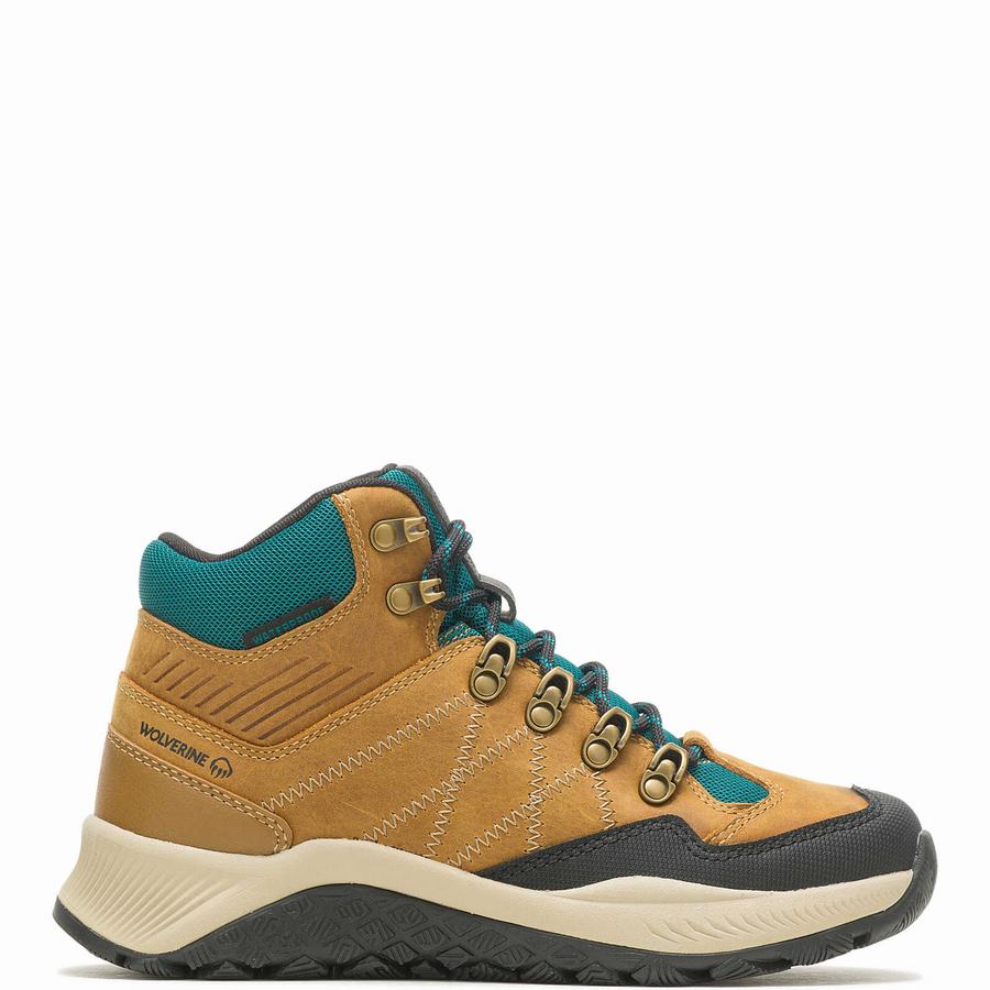 Gold Turquoise Women Wolverine Luton Waterproof Hiking Boots | LTZ5399XU