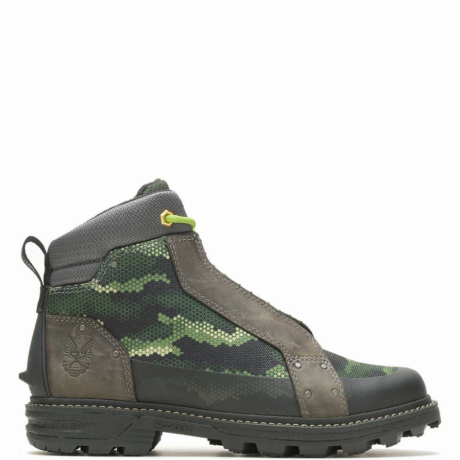 Green Men Wolverine Halo Spartan Work Boots | GQI6141KQ