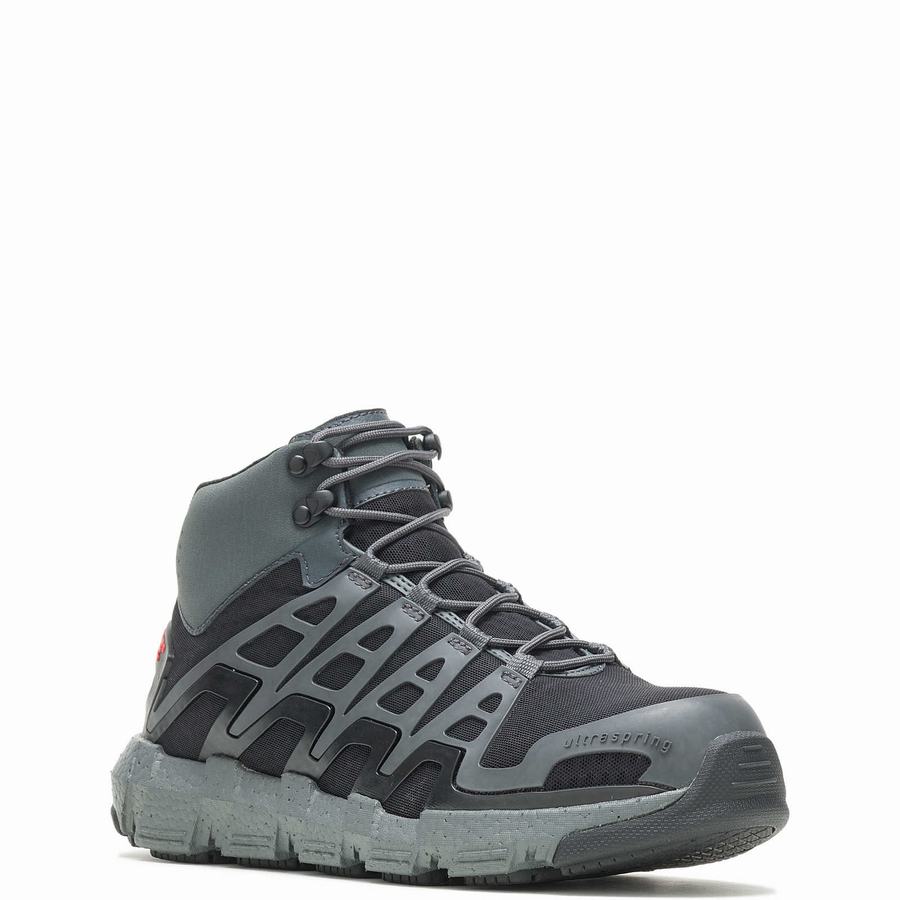 Grey Men Wolverine Rev Vent UltraSpring™ DuraShocks® CarbonMAX® Work Shoes | ZPL2384KZ