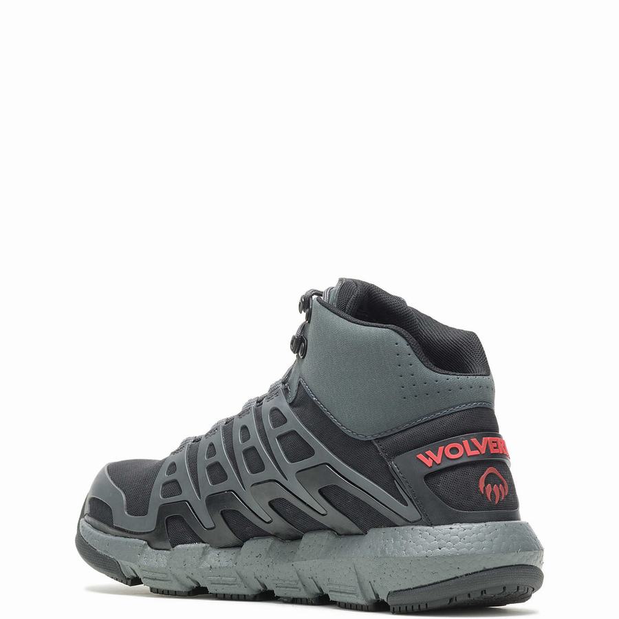 Grey Men Wolverine Rev Vent UltraSpring™ DuraShocks® CarbonMAX® Work Shoes | ZPL2384KZ