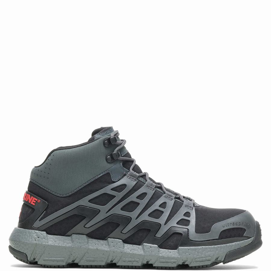 Grey Men Wolverine Rev Vent UltraSpring™ DuraShocks® CarbonMAX® Work Shoes | ZPL2384KZ