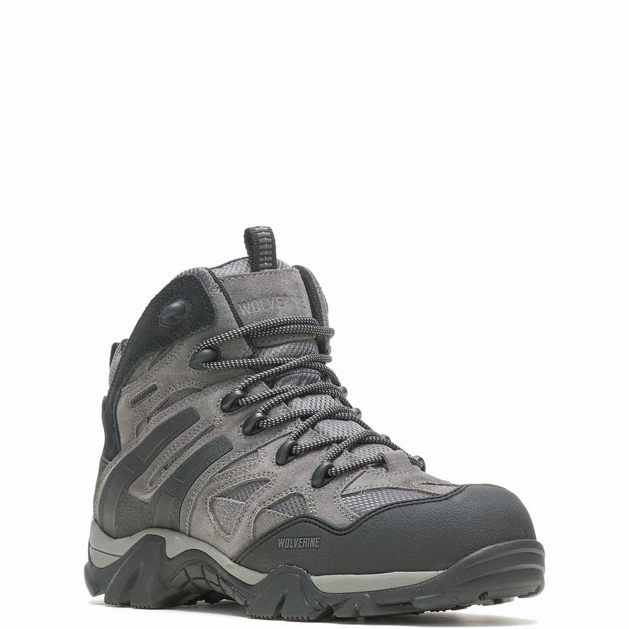 Grey Men Wolverine Wilderness Composite Toe Hiking Boots | ZIB2092CJ