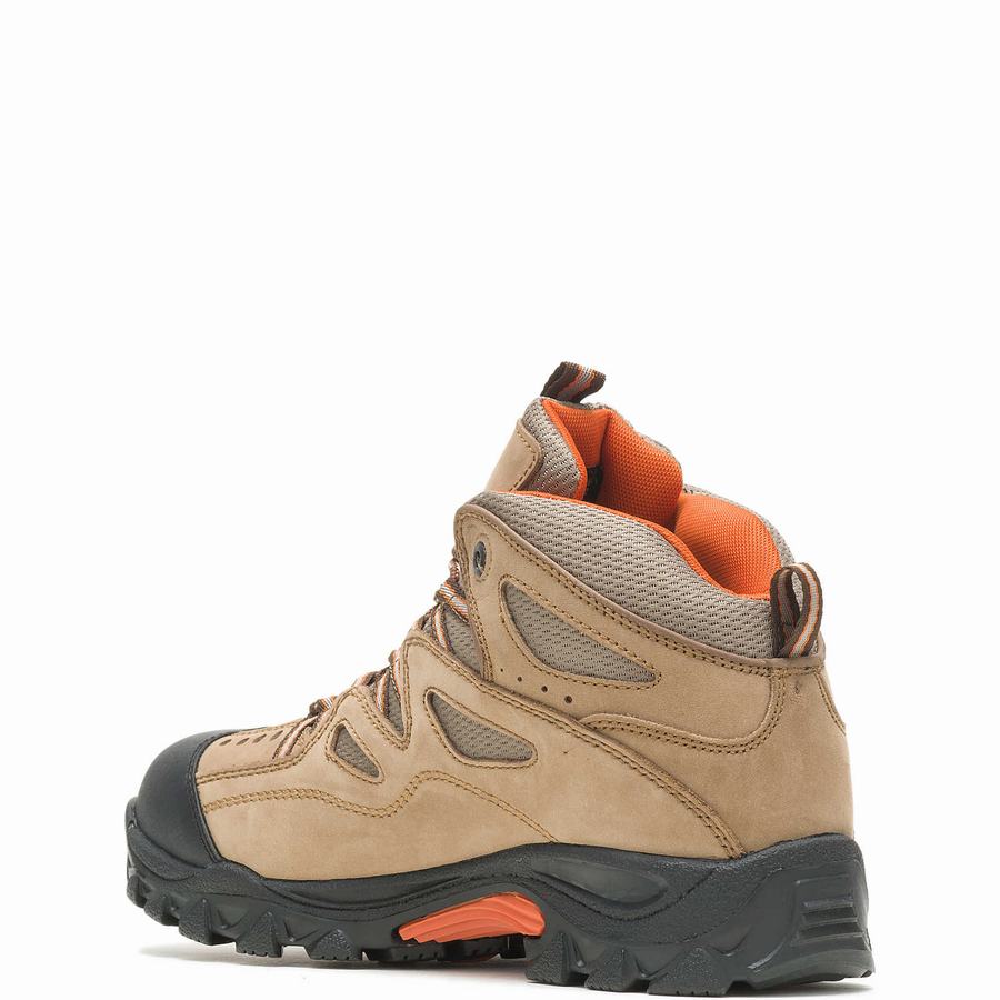 Light Brown Orange Men Wolverine Durant Waterproof Steel-Toe Work Boots | VWT512CI