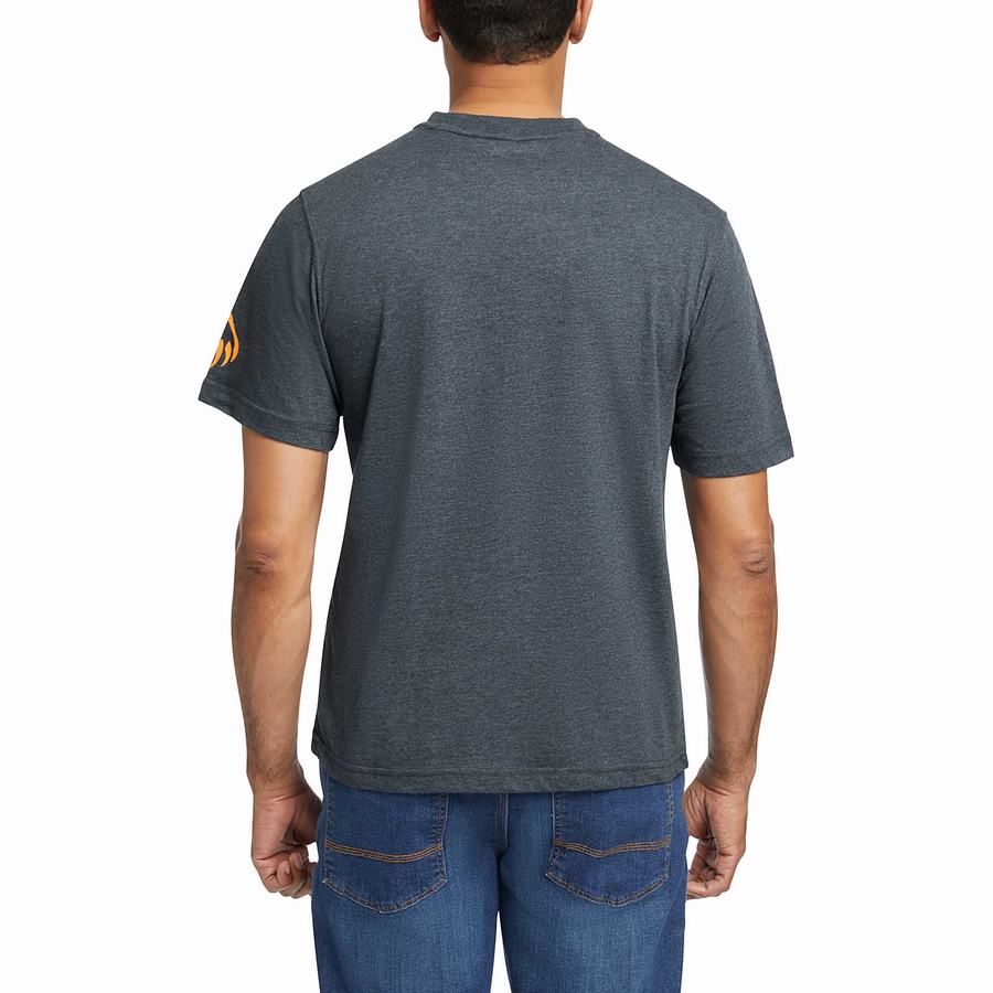 Navy Orange Men Wolverine Modern Fit Short Sleeve Graphic Tee T Shirts | QBJ456IM