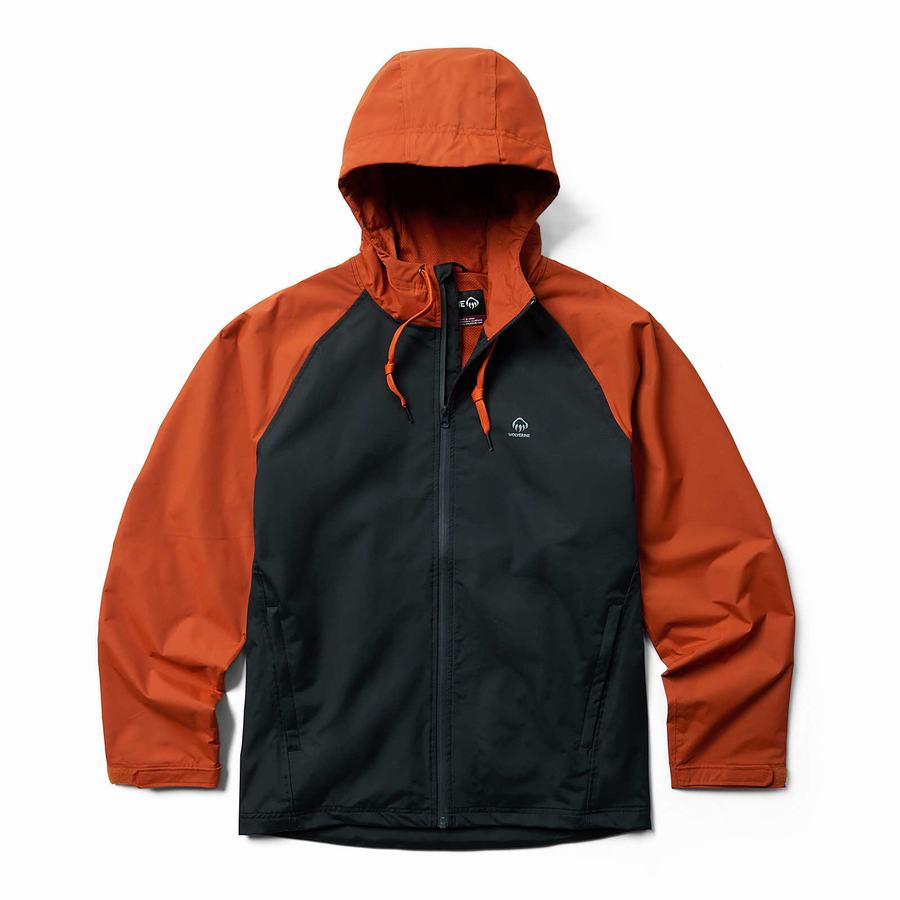 Orange Black Men Wolverine I-90 Rain Jackets | OEF3636JD