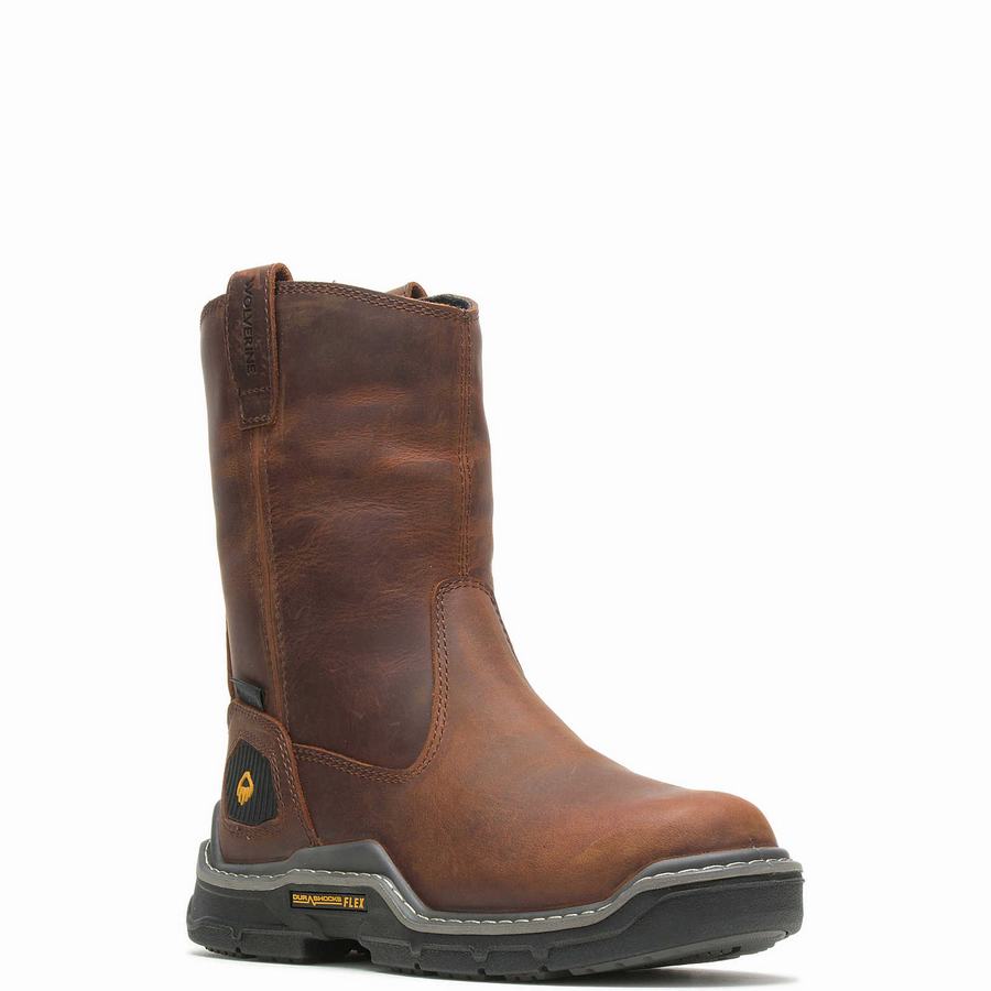 Red Brown Men Wolverine Raider DuraShocks® Insulated CarbonMAX® Wellington Boots | GWS2554TT