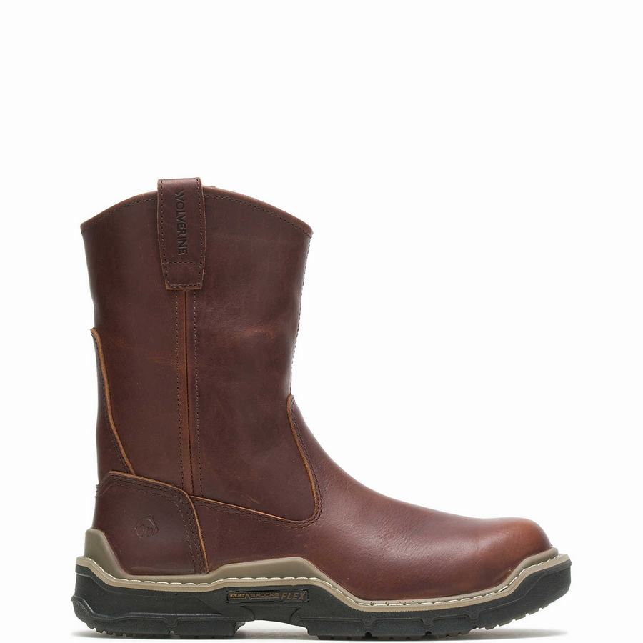 Red Brown Men Wolverine Raider DuraShocks® CarbonMAX® Wellington Boots | PYX5884NK