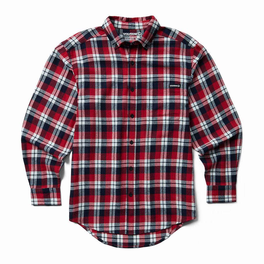 Red Men Wolverine Pike Flannel Shirts | DCB2253FL