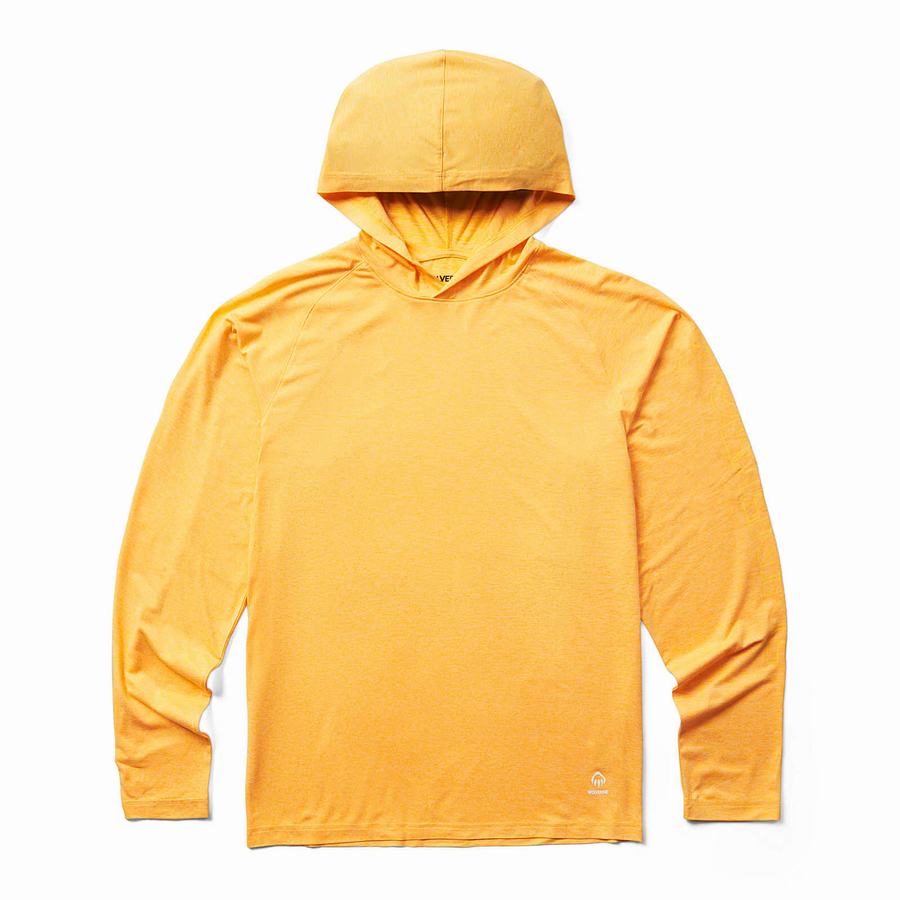 Yellow Men Wolverine Sun-Stop Pullover Hoodie | UYH9068YI